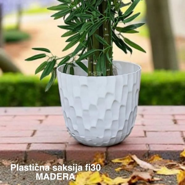 Plastična saksija fi30 MADERA, Dekorativne saksije, Najlepše saksije za cveće, Neobične saksije za cveće, Okrugle saksije, Saksije za cveće, Saksije za dvorište,