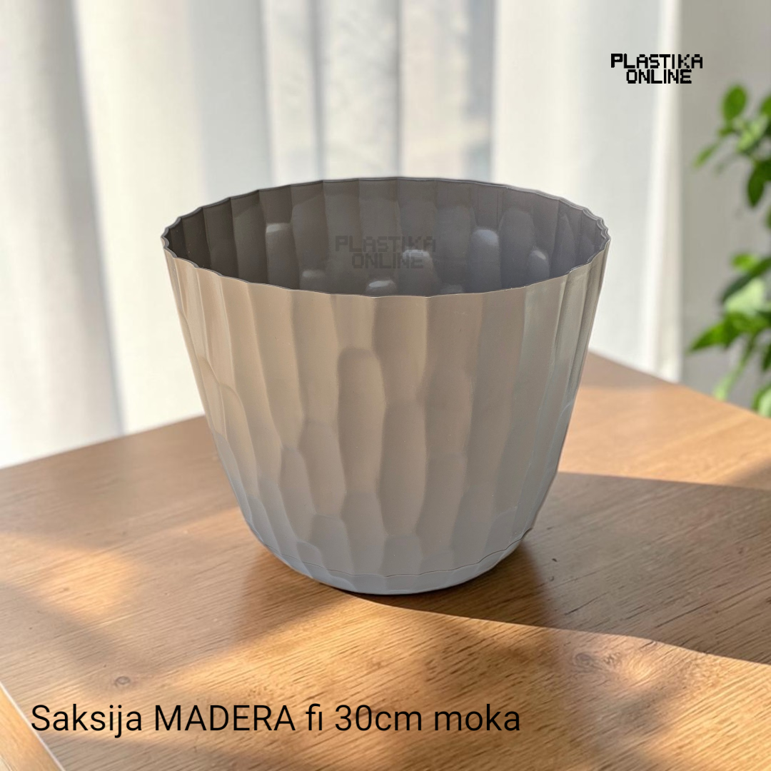 Saksija MADERA prečnik 30cm moka boja