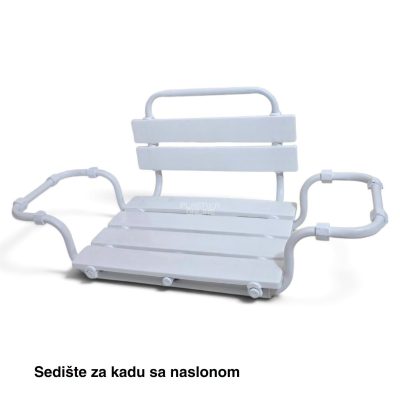 Sedište za kadu sa naslonom h30, Metalno sedište za kadu, Sedište za kadu za starije osobe, Tuš stolica za kadu, Podesivo sedište za kadu, BELA