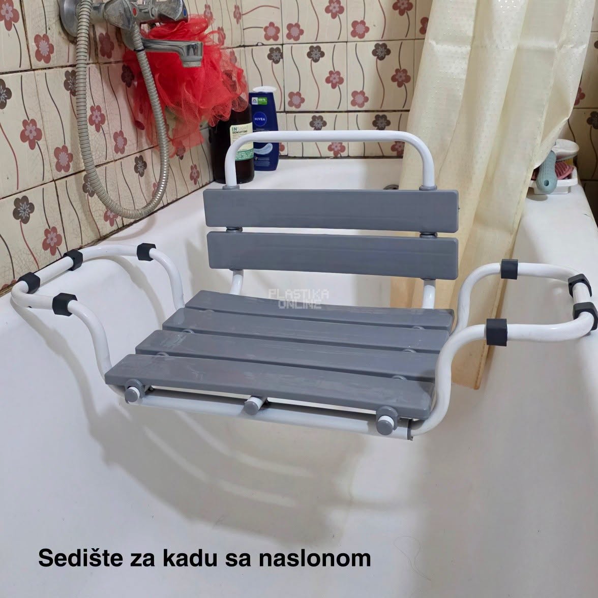 Sedište za kadu sa naslonom h30 - sivo - Slika 6