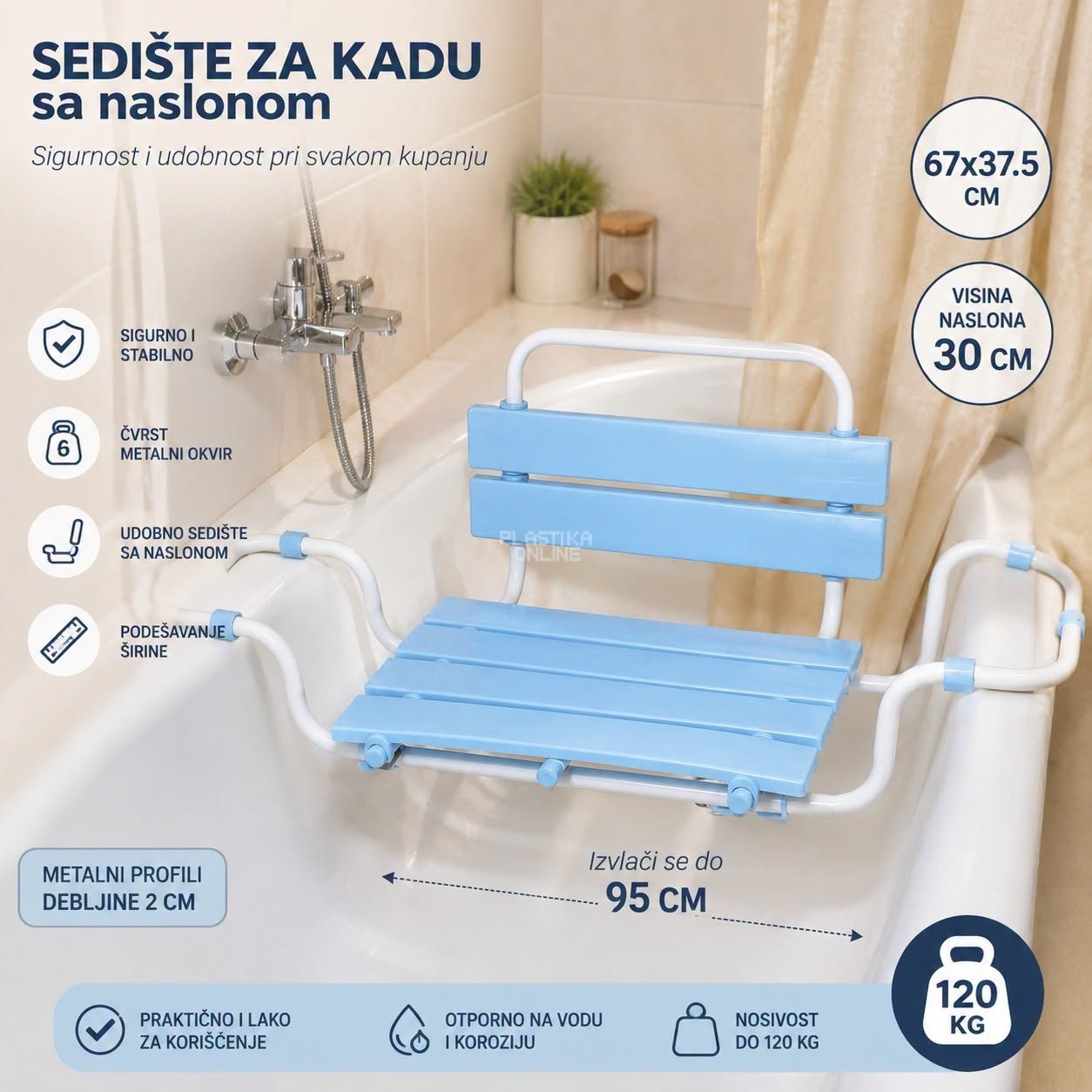 Sedište za kadu sa naslonom