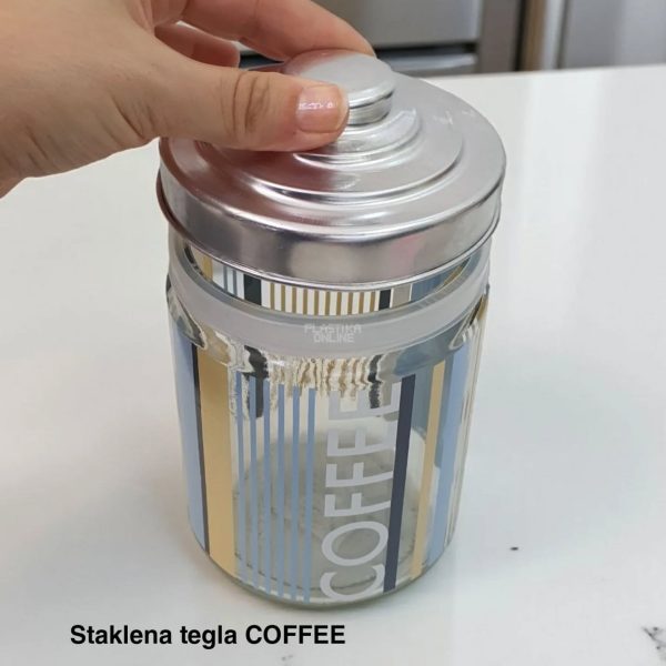 Staklena tegla Coffee h16, Staklena tegla za kafu, Staklena tegla za kuhinju, Staklena tegla za odlaganje