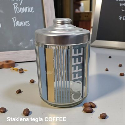 Staklena tegla Coffee h16, Staklena tegla za kafu, Staklena tegla za kuhinju, Staklena tegla za odlaganje