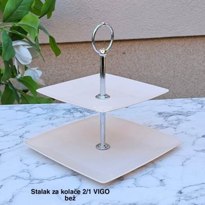 Stalak za kolače 2/1 , Dvospratni stalak za kolače, Stalak za posluženje, Kvalitetan plastični stalak za kolače, Stalak za ketering, Dekorativni stalak