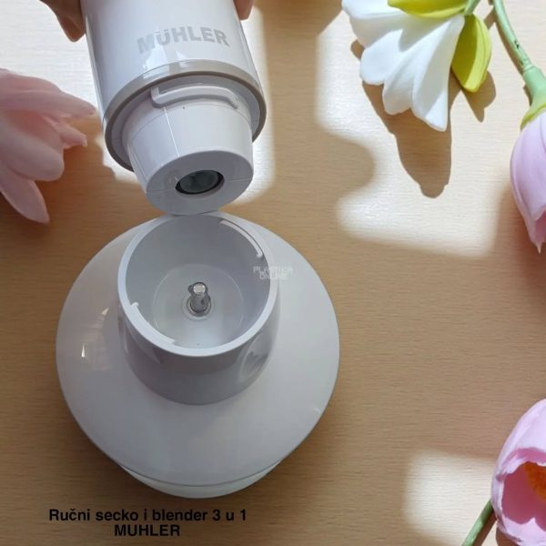 Štapni mikser i blender MUHLER MB603, Štapni mikser, Blender nastavak za potaže, smutije i soseve, Nastavak za mućenje šlaga i jaja, Posuda sa seckom