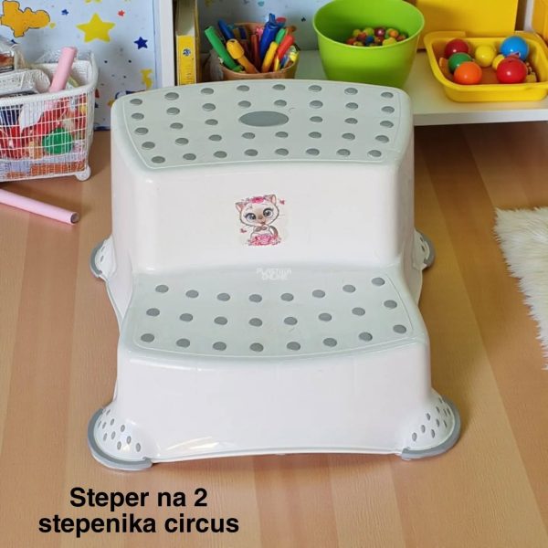 Steper na 2 stepenika circus beli, deciji steper