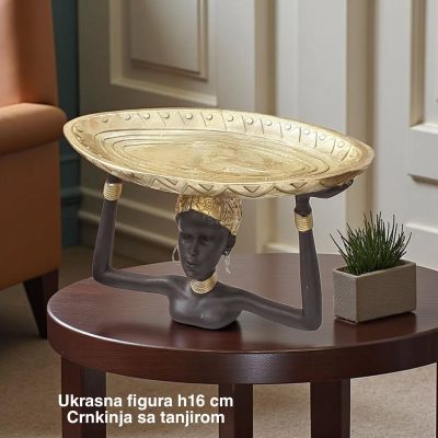 Ukrasna figura h16cm Crnkinja sa tanjirom