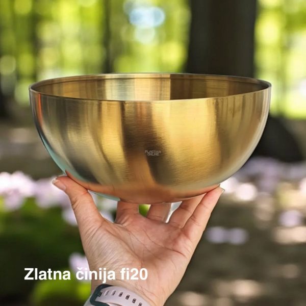 Zlatna činija fi20, metalna činija, činija prečnika 15 cm, posuda za serviranje, činija za ketering, višnamenska činija