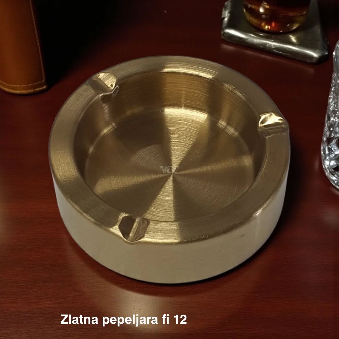 Zlatna pepeljara fi12 , Metalna pepeljara, Pepeljara za sto, Dekorativna pepeljara