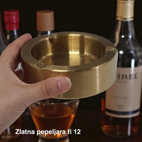 Zlatna pepeljara fi12 , Metalna pepeljara, Pepeljara za sto, Dekorativna pepeljara