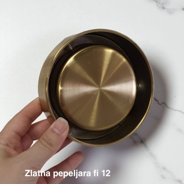 Zlatna pepeljara fi12 , Metalna pepeljara, Pepeljara za sto, Dekorativna pepeljara