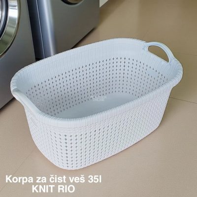 korpa za čist veš 35L KNIT RIO , Plastična korpa za čist veš, Knit korpa za veš