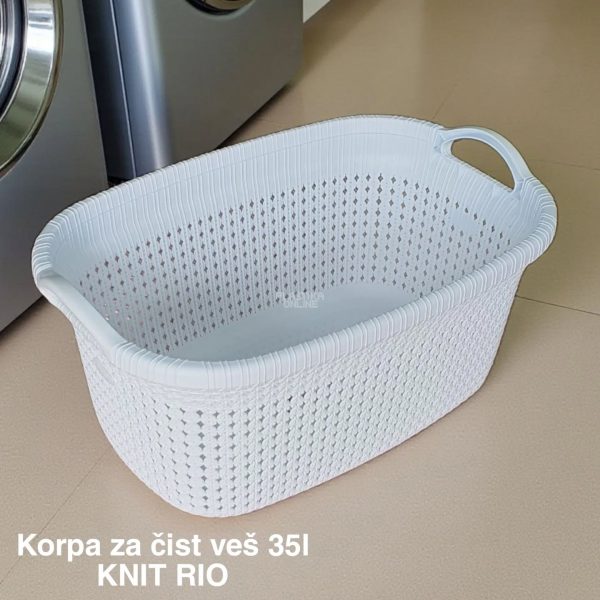 korpa za čist veš 35L KNIT RIO , Plastična korpa za čist veš, Knit korpa za veš