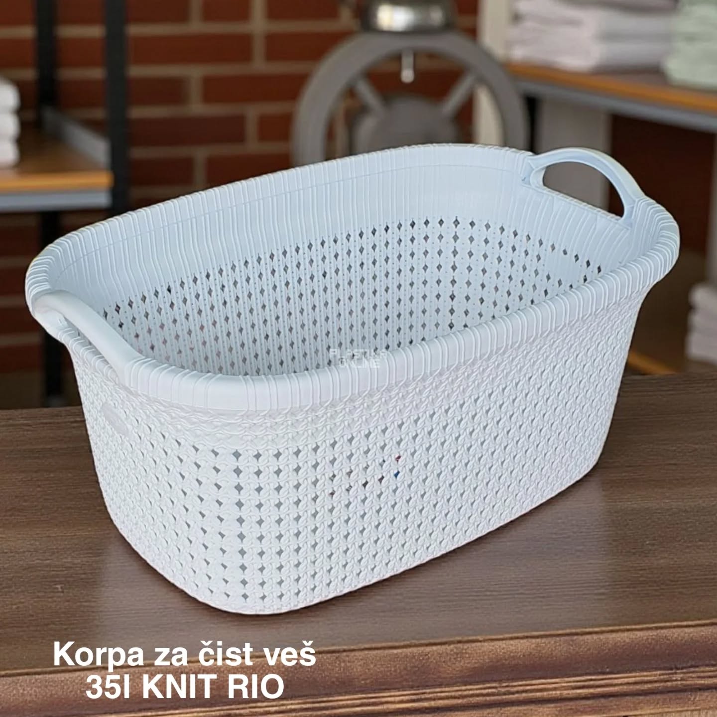 korpa za čist veš 35L KNIT RIO , Plastična korpa za čist veš, Knit korpa za veš