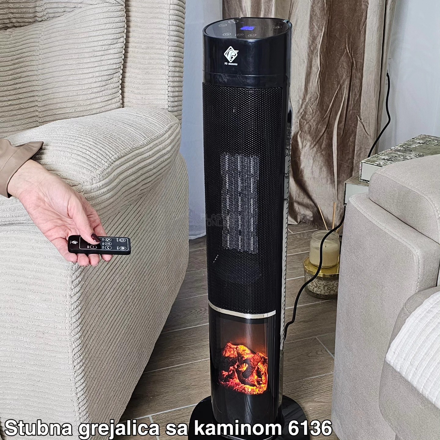 Grejalica sa dekorativnim kaminom 2000W, Dekorativni kamin, PTC keramički grejač, Grejalica sa ventilatorom, Grejalica sa tajmerom, Grejalica sa daljinskim upravljačem, grejalica sa zaštitom od pregrevanja