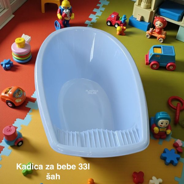 Kadica za bebe 33l, Kadica za bebu, Plastična kadica za kupanje beba, Kadica za novorođenče, funkcionalna kadica, kadice za bebe plava