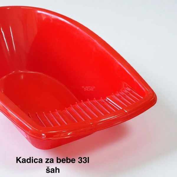 Kadica za bebe 33l, Kadica za bebu, Plastična kadica za kupanje beba, Kadica za novorođenče, funkcionalna kadica, kadice za bebe sah crvena