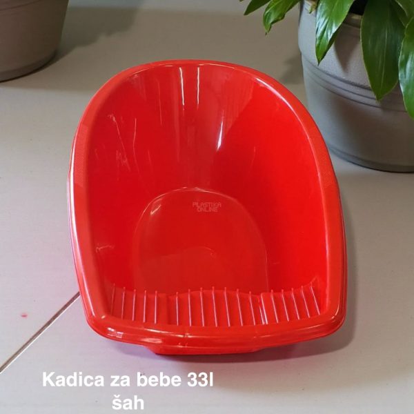 Kadica za bebe 33l, Kadica za bebu, Plastična kadica za kupanje beba, Kadica za novorođenče, funkcionalna kadica, kadice za bebe sah crvena