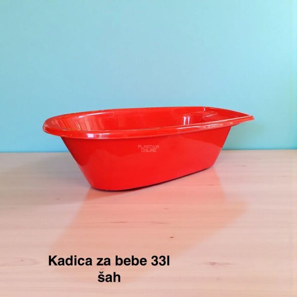 Kadica za bebe 33l, Kadica za bebu, Plastična kadica za kupanje beba, Kadica za novorođenče, funkcionalna kadica, kadice za bebe sah crvena