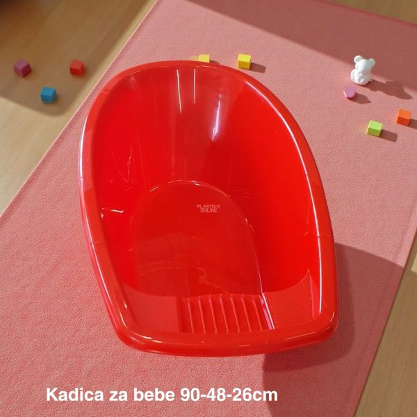 Kadica za bebe 90-48-26cm, Kadica za bebu, Plastična kadica za kupanje beba, Kadica za novorođenče, funkcionalna kadica, kadice za bebe crvena