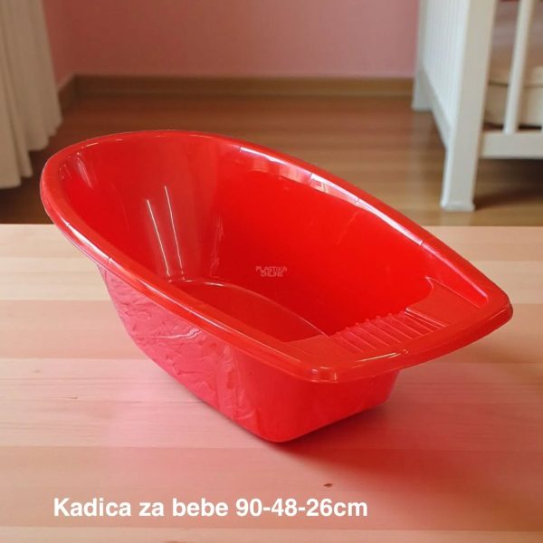 Kadica za bebe 90-48-26cm, Kadica za bebu, Plastična kadica za kupanje beba, Kadica za novorođenče, funkcionalna kadica, kadice za bebe crvena