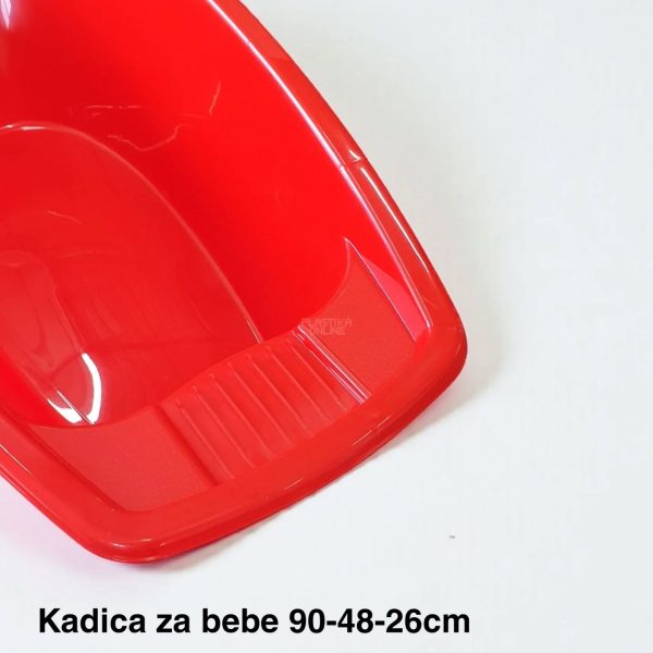 Kadica za bebe 90-48-26cm, Kadica za bebu, Plastična kadica za kupanje beba, Kadica za novorođenče, funkcionalna kadica, kadice za bebe crvena