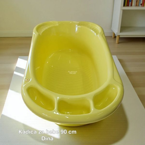 Kadica za bebe 90 cm, kadica za bebu, Kadica za novorođenče, Plastična kadica za kupanje beba limun zuta