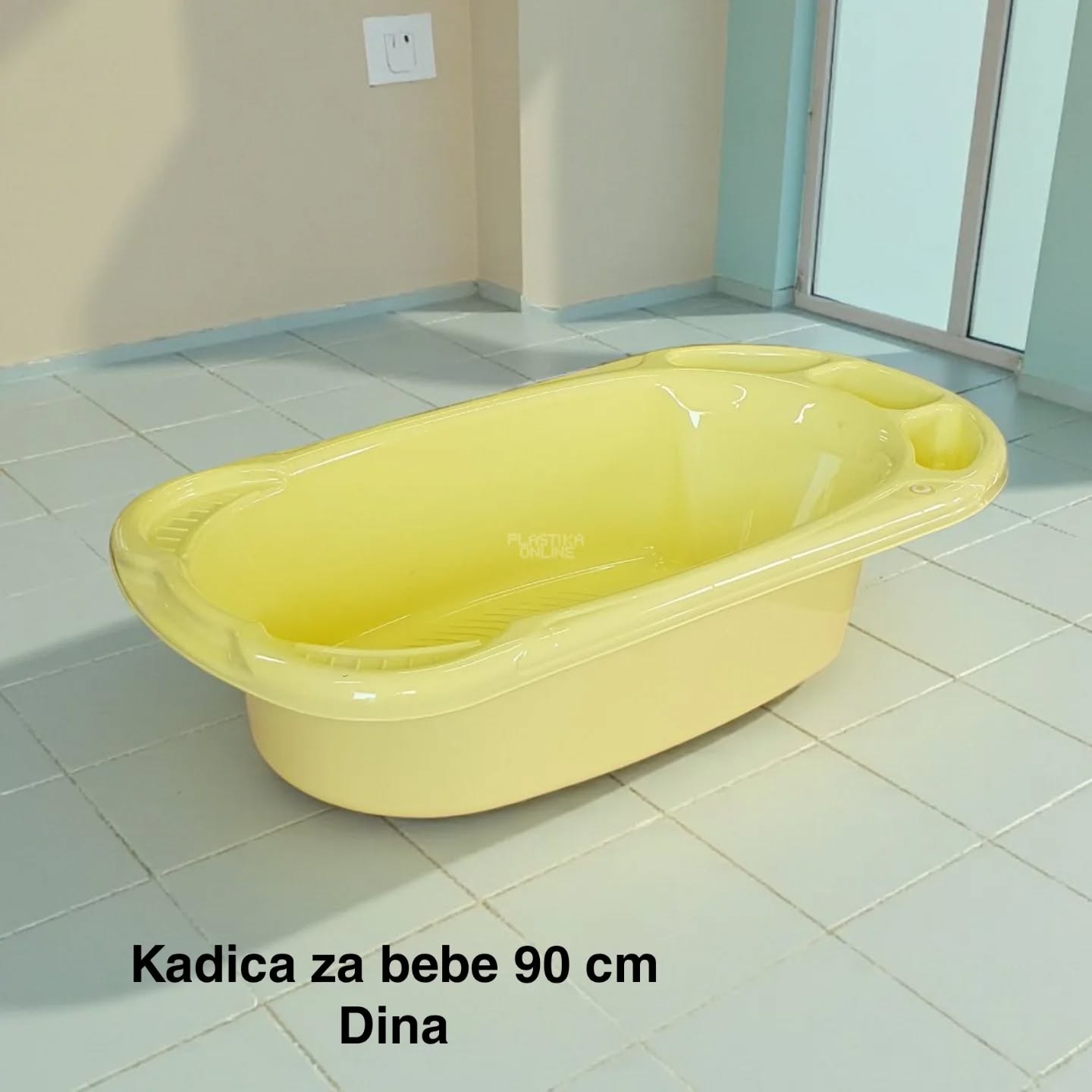 Kadica za bebe 90 cm, kadica za bebu, Kadica za novorođenče, Plastična kadica za kupanje beba limun zuta