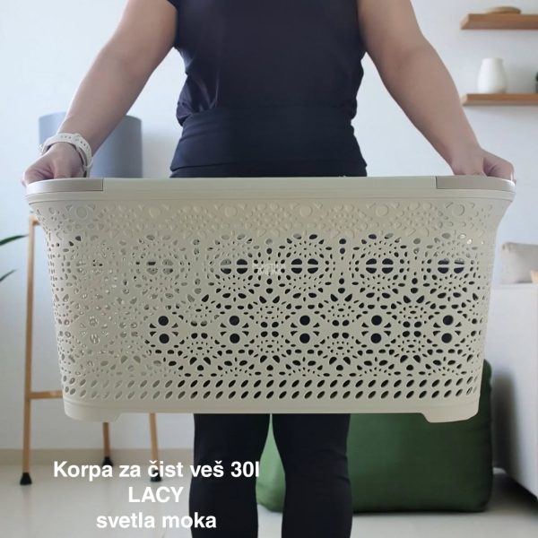 Korpa za čist veš 30L, Plastična korpa za veš, Korpa za sortiranje veša, Korpa za garderobu, Korpe za čist veš, korpe za veš