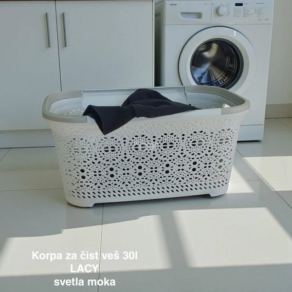 Korpa za čist veš 30L, Plastična korpa za veš, Korpa za sortiranje veša, Korpa za garderobu, Korpe za čist veš, korpe za veš
