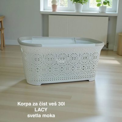 Korpa za čist veš 30L, Plastična korpa za veš, Korpa za sortiranje veša, Korpa za garderobu, Korpe za čist veš, korpe za veš