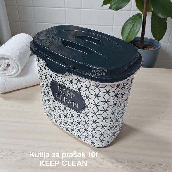 Kutija za prašak 10L, Plastična kutija za prašak, Kutija za prašak sa čvrstim poklopcem, Kutija za deterdžent 10L , Plastična kutija sa poklopcem za prašak, korpa za prašak 10L keep