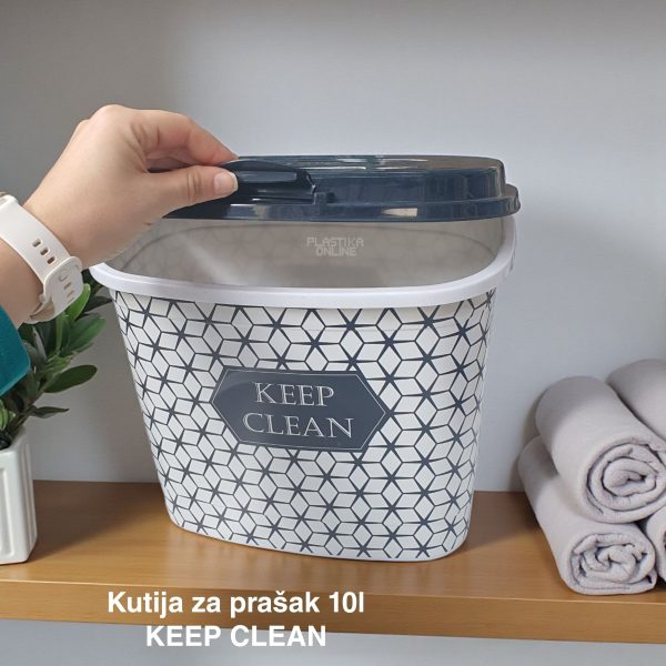 Kutija za prašak 10L, Plastična kutija za prašak, Kutija za prašak sa čvrstim poklopcem, Kutija za deterdžent 10L , Plastična kutija sa poklopcem za prašak, korpa za prašak 10L keep