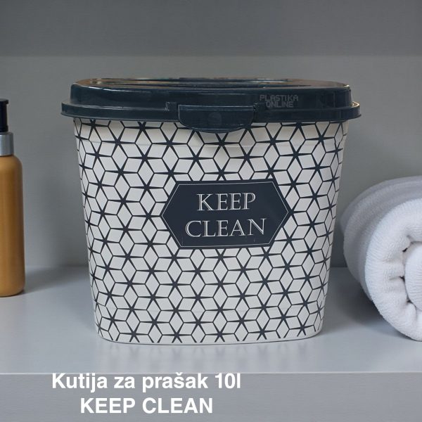 Kutija za prašak 10L, Plastična kutija za prašak, Kutija za prašak sa čvrstim poklopcem, Kutija za deterdžent 10L , Plastična kutija sa poklopcem za prašak, korpa za prašak 10L keep