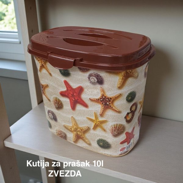 Kutija za prašak 10L, Plastična kutija za prašak, Kutija za prašak sa čvrstim poklopcem, Kutija za deterdžent 10L , Plastična kutija sa poklopcem za prašak, korpa za prašak 10L zvezda