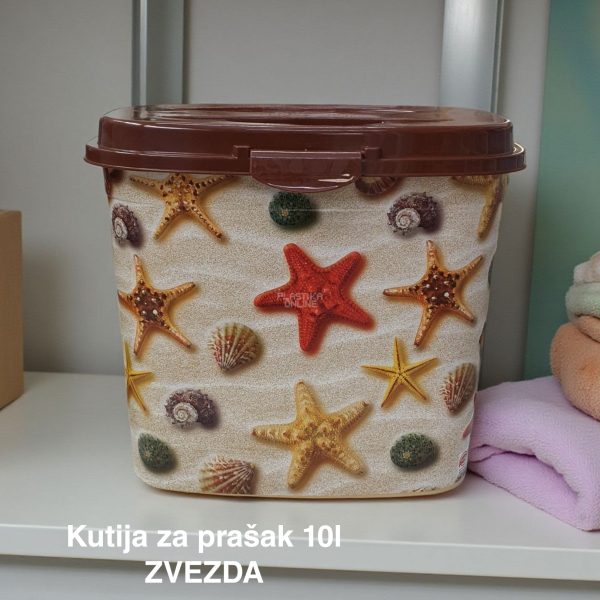 Kutija za prašak 10L, Plastična kutija za prašak, Kutija za prašak sa čvrstim poklopcem, Kutija za deterdžent 10L , Plastična kutija sa poklopcem za prašak, korpa za prašak 10L zvezda