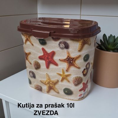 Kutija za prašak 10L, Plastična kutija za prašak, Kutija za prašak sa čvrstim poklopcem, Kutija za deterdžent 10L , Plastična kutija sa poklopcem za prašak, korpa za prašak 10L zvezda