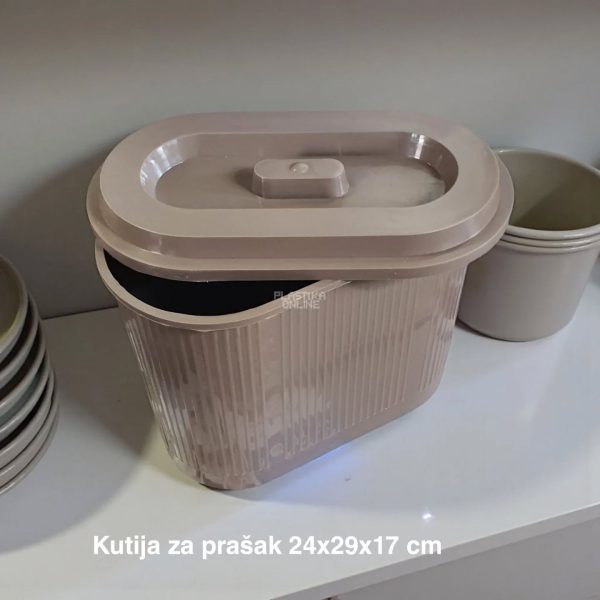 Kutija za prašak 24 x 29 x 17 cm, Plastična kutija za prašak, Kutija za prašak sa uklonjivim poklopcem, plastične kutije za prašak moka