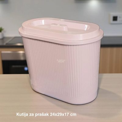 Kutija za prašak 24 x 29 x 17 cm, Plastična kutija za prašak, Kutija za prašak sa uklonjivim poklopcem, plastične kutije za prašak roze