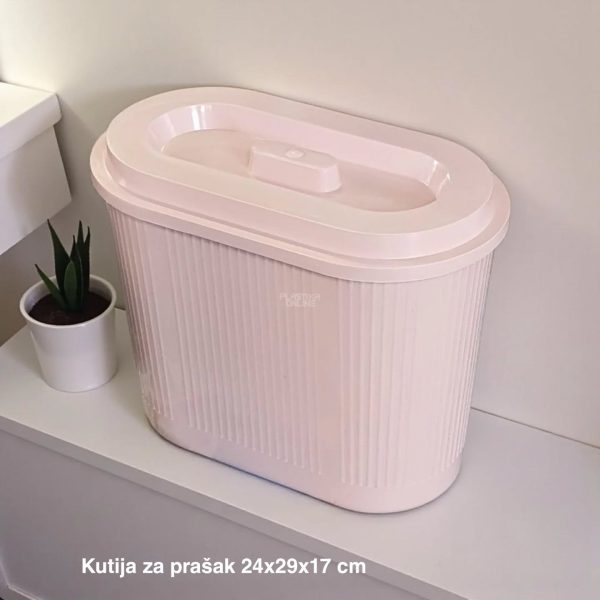 Kutija za prašak 24 x 29 x 17 cm, Plastična kutija za prašak, Kutija za prašak sa uklonjivim poklopcem, plastične kutije za prašak roze