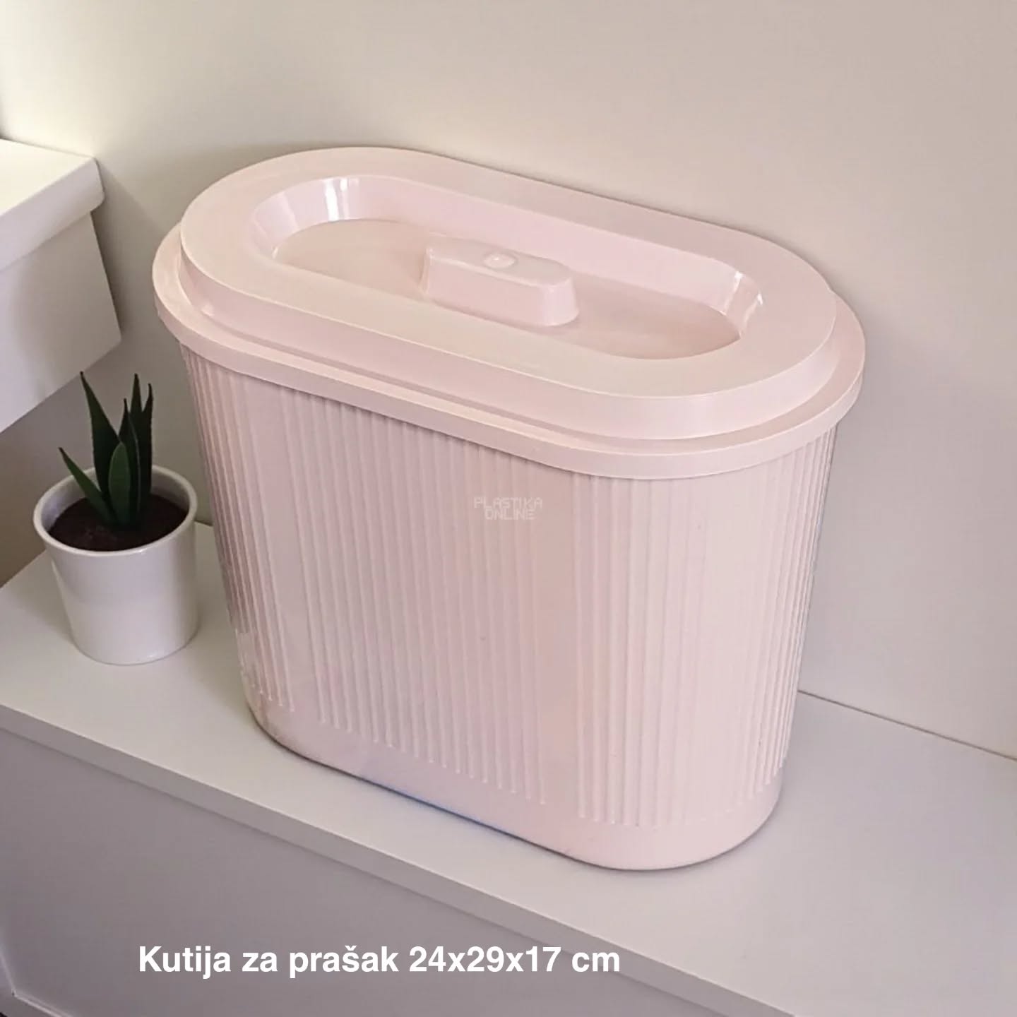 Kutija za prašak 24 x 29 x 17 cm, Plastična kutija za prašak, Kutija za prašak sa uklonjivim poklopcem, plastične kutije za prašak roze