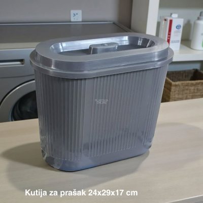 Kutija za prašak 24 x 29 x 17 cm, Plastična kutija za prašak, Kutija za prašak sa uklonjivim poklopcem, plastične kutije za prašak siva 1