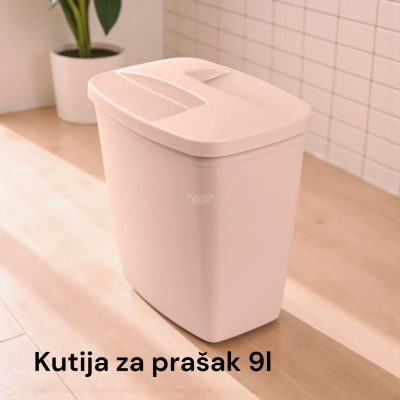 Kutija za prašak 9L, Plastična kutija za prašak, Kutija za deterdžent, Kutija za prašak sa poklopcem, Kutija za veš prašak, kutije za prašak puder roze