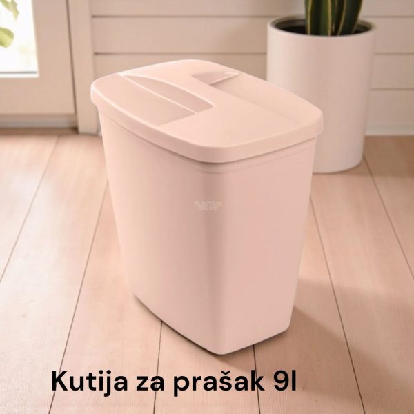 Kutija za prašak 9L, Plastična kutija za prašak, Kutija za deterdžent, Kutija za prašak sa poklopcem, Kutija za veš prašak, kutije za prašak puder roze