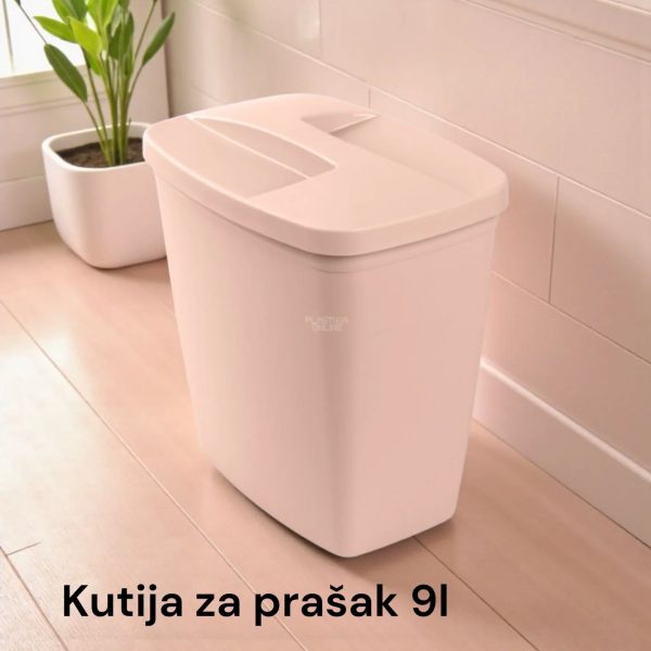 Kutija za prašak 9L, Plastična kutija za prašak, Kutija za deterdžent, Kutija za prašak sa poklopcem, Kutija za veš prašak, kutije za prašak puder roze