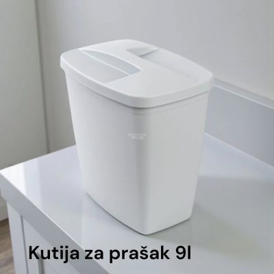 Kutija za prašak 9L, Plastična kutija za prašak, Kutija za deterdžent, Kutija za prašak sa poklopcem, Kutija za veš prašak, kutije za prašak svetlo siva