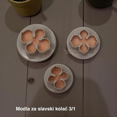 Modle za slavski kolač 3 , Set modli sa tri cvetića, modle za kolače