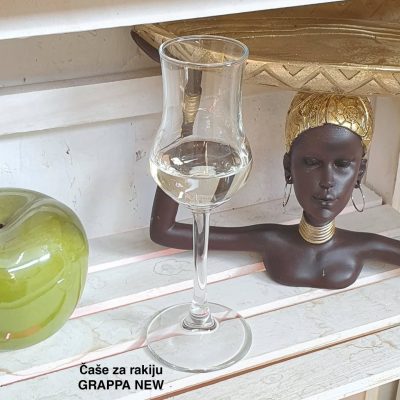 Riserva Grappa set čaša 6/1, Čaše za grappu, Staklene čaše na stopicu, Set čaša za rakiju, Elegantne čaše za posluženje, Održavanje staklenih čaša