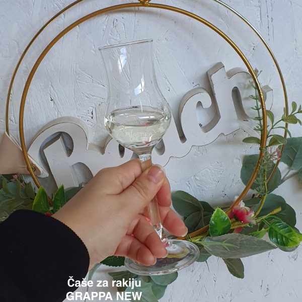 Riserva Grappa set čaša 6/1, Čaše za grappu, Staklene čaše na stopicu, Set čaša za rakiju, Elegantne čaše za posluženje, Održavanje staklenih čaša