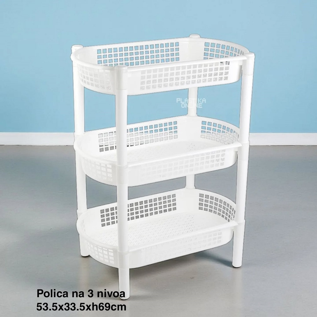 Višenamenska polica 53x33x68cm perforirane police, Polica za odlaganje, polica za kupatilo, Polica za kuhinju, Polica za špajz,